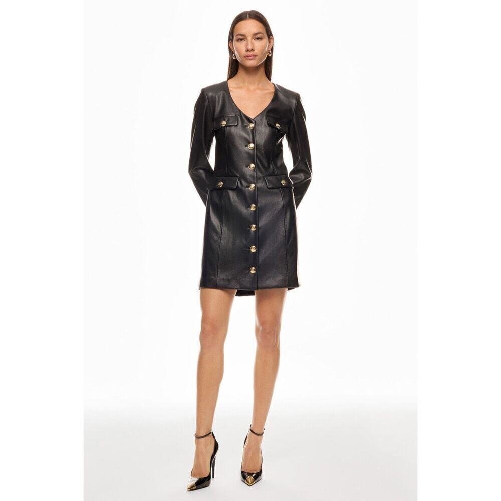 Derek Lam x RTR  Button Up Faux Leather Mini